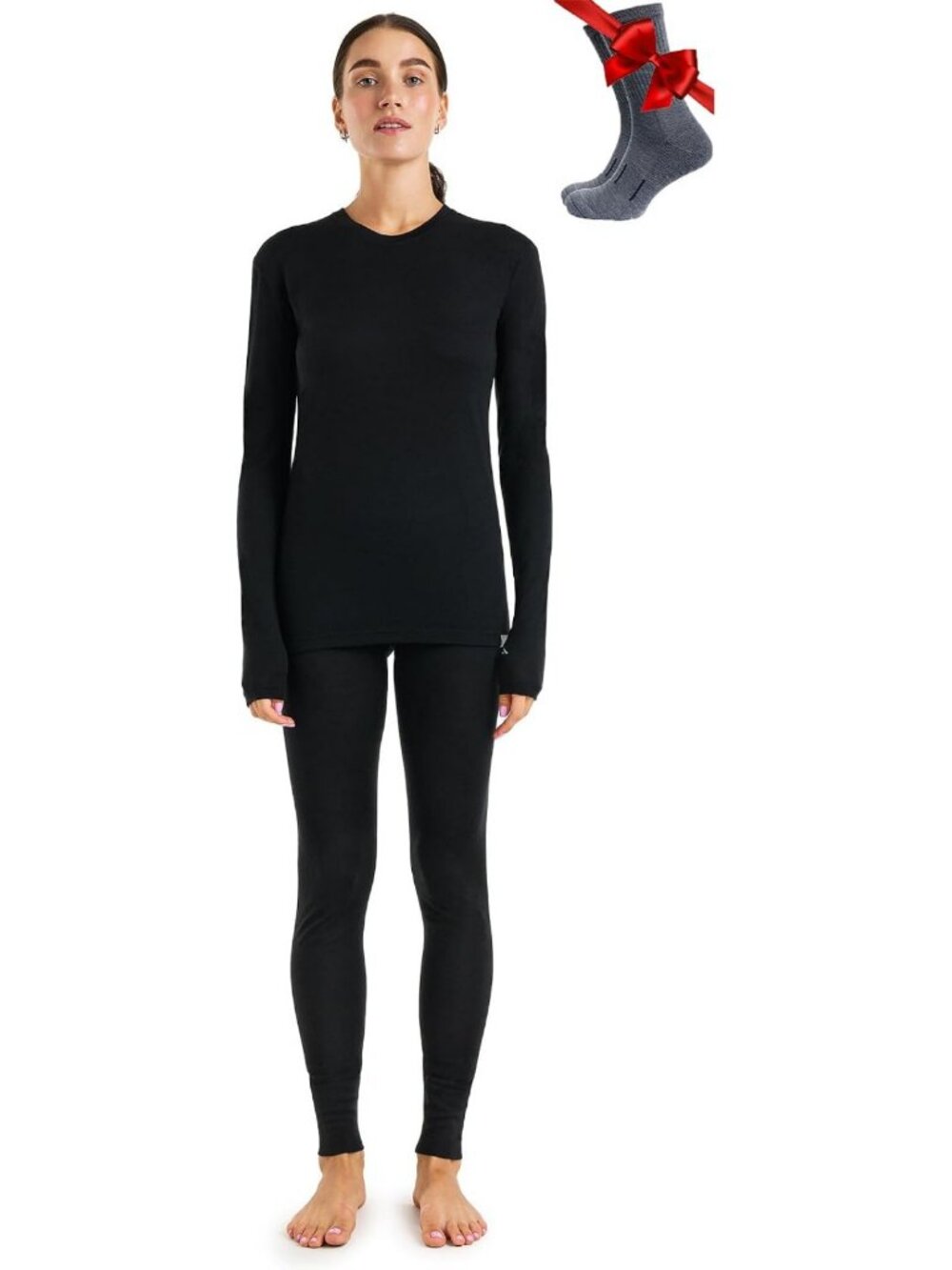 Cozy 100% Merino Wool Thermal Underwear Set for Women - Base Layer Top & Bottom